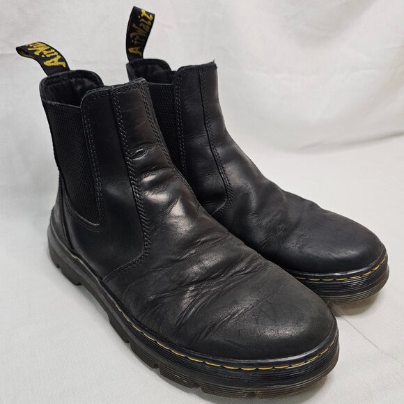 Doc Dr. Martens Air Wair Embury Leather Chelsea Boots Black Men 9 - Women 10 - Picture 1 of 14